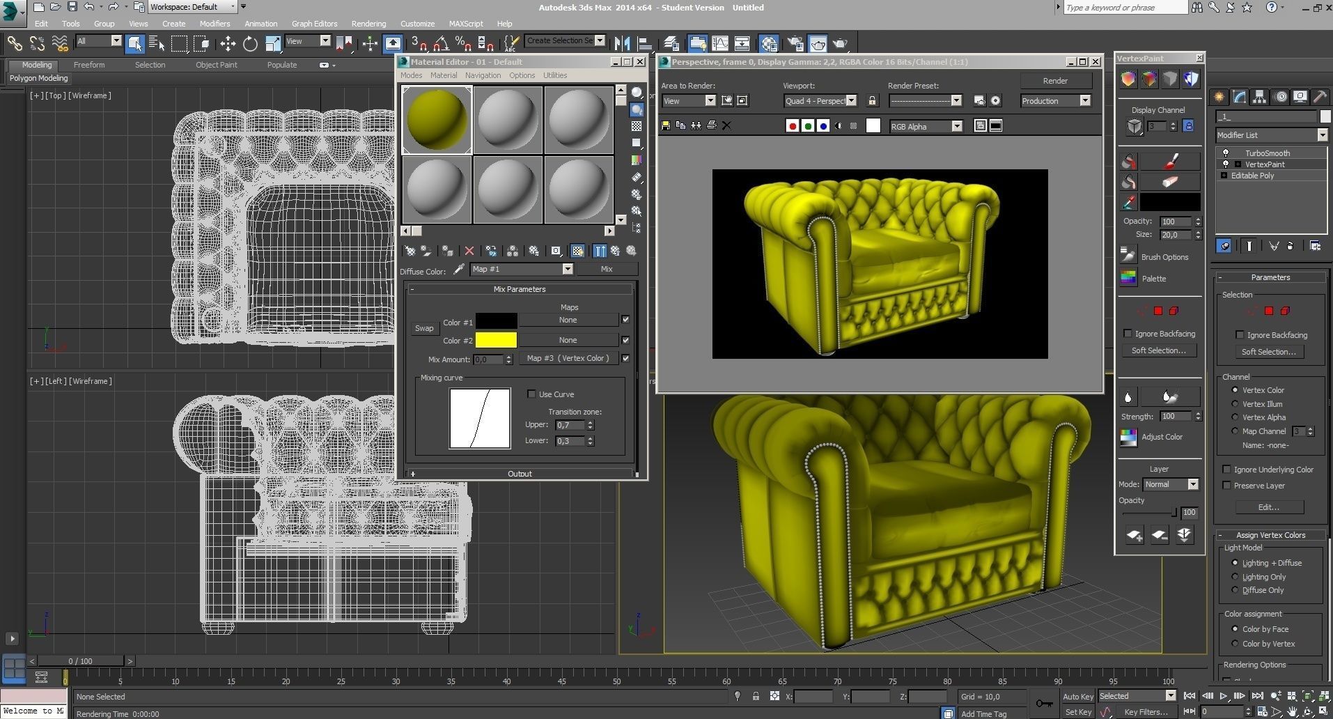 Chesterfield chair 3D model_1
