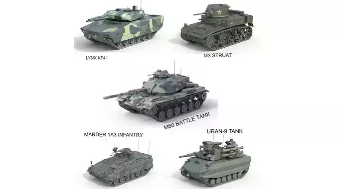5 Military Vehicles Collection v30
