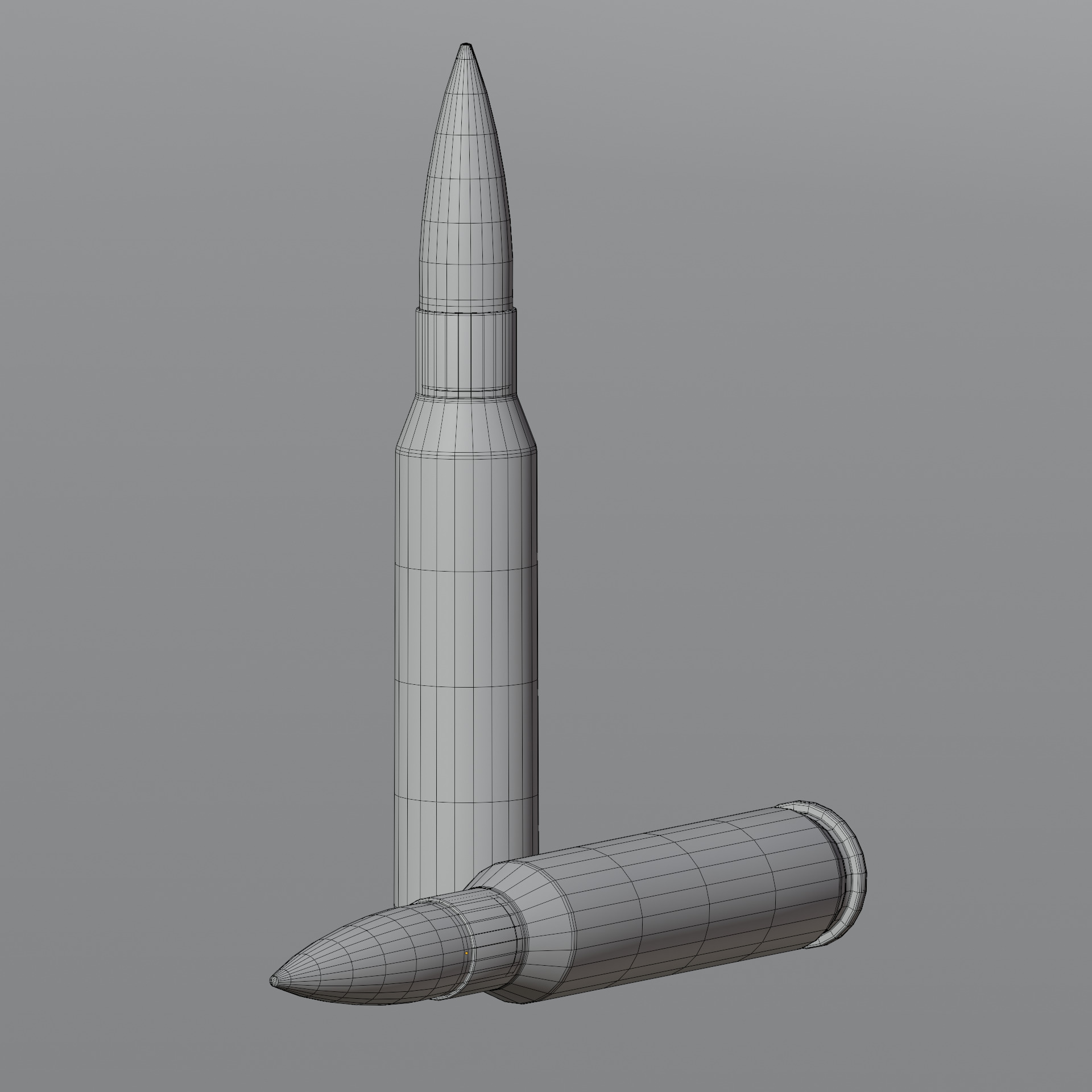 Low Poly 762x54mm AK47 Bullet Game Ready PBR Ammo Free low-poly 3D model_8