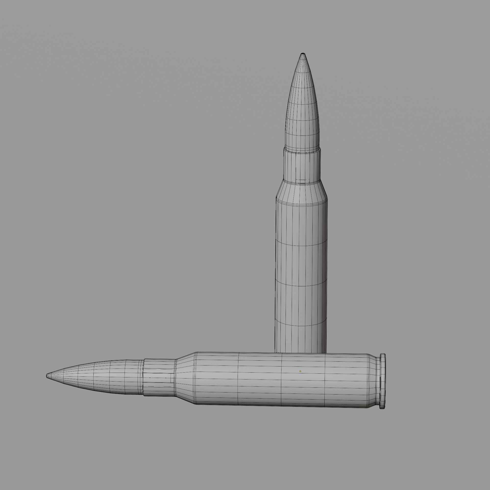 Low Poly 762x54mm AK47 Bullet Game Ready PBR Ammo Free low-poly 3D model_10