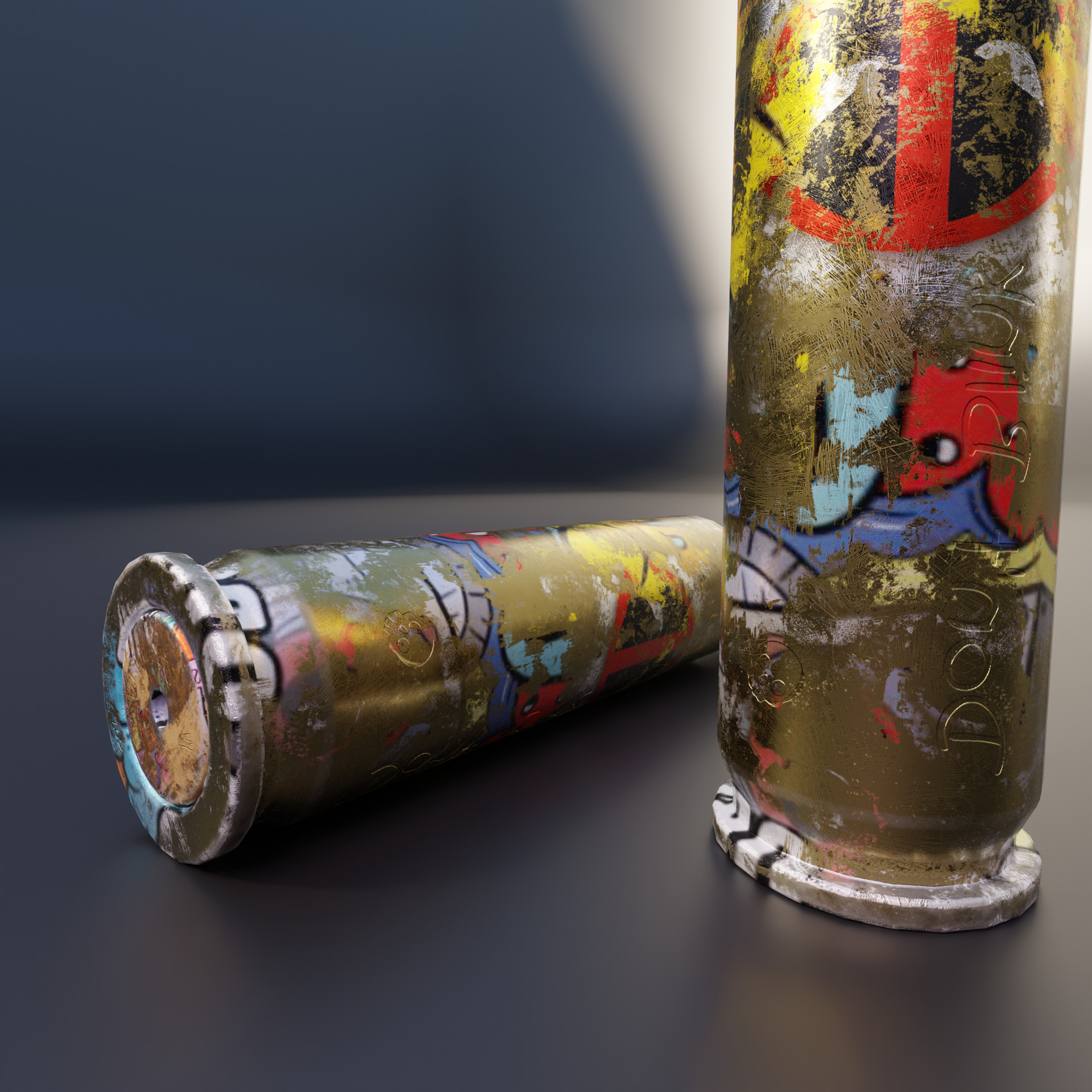 Low Poly 762x54mm AK47 Bullet Game Ready PBR Ammo Free low-poly 3D model_3