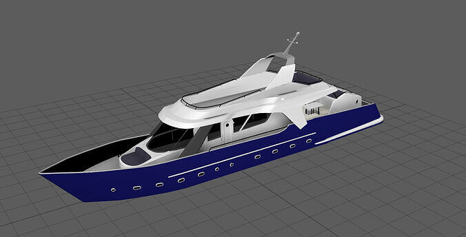 Yacht  Low-poly 3D model