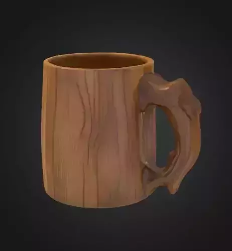 wooden mug vintage drink coffee