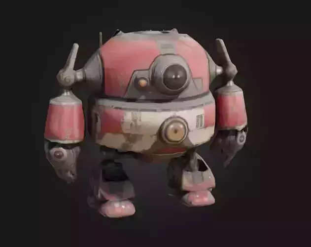 rusty droid character fun cute mech mechanical
