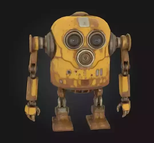 rusty droid character fun cute mech mechanical