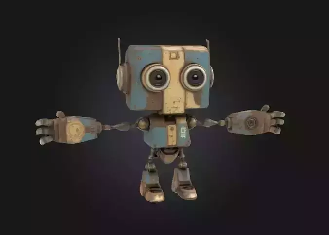 rusty droid character fun cute mech mechanical