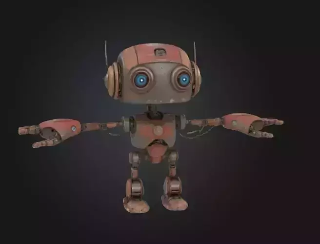 rusty droid character fun cute mech mechanical