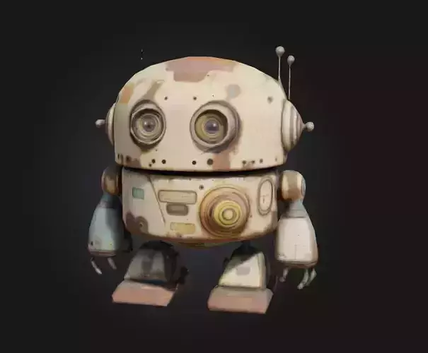 rusty droid character fun cute mech mechanical