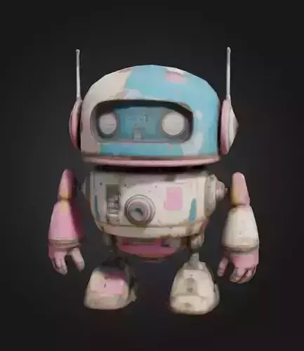 rusty droid character fun cute mech mechanical