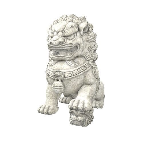 Chinese Guardian Lion v1 001 Low-poly 3D model