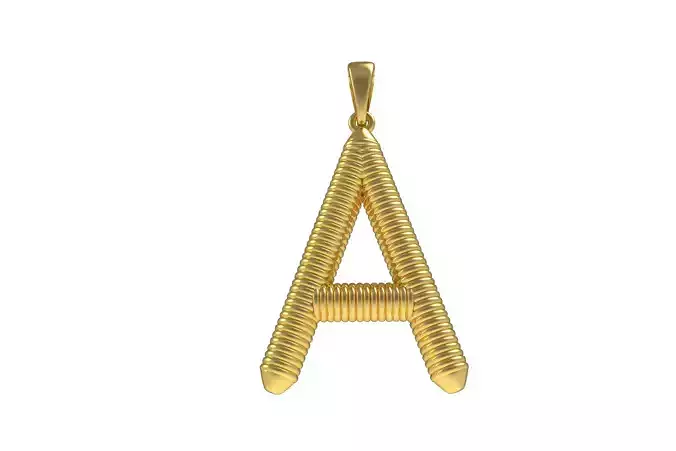 Spiral Initial Letter A Pendant