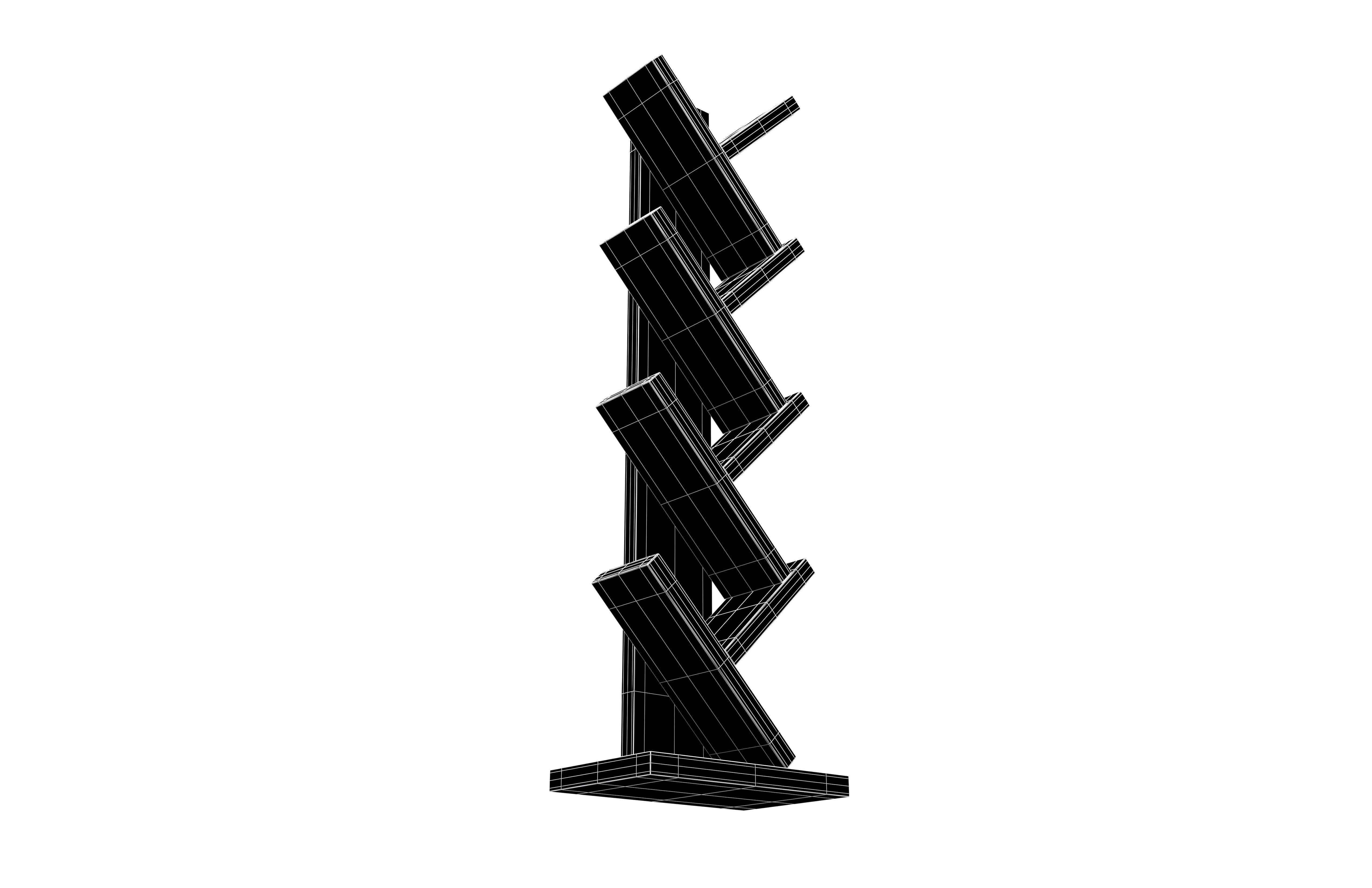 Modern Book Holder Shelf v1 003 Low-poly 3D model_7