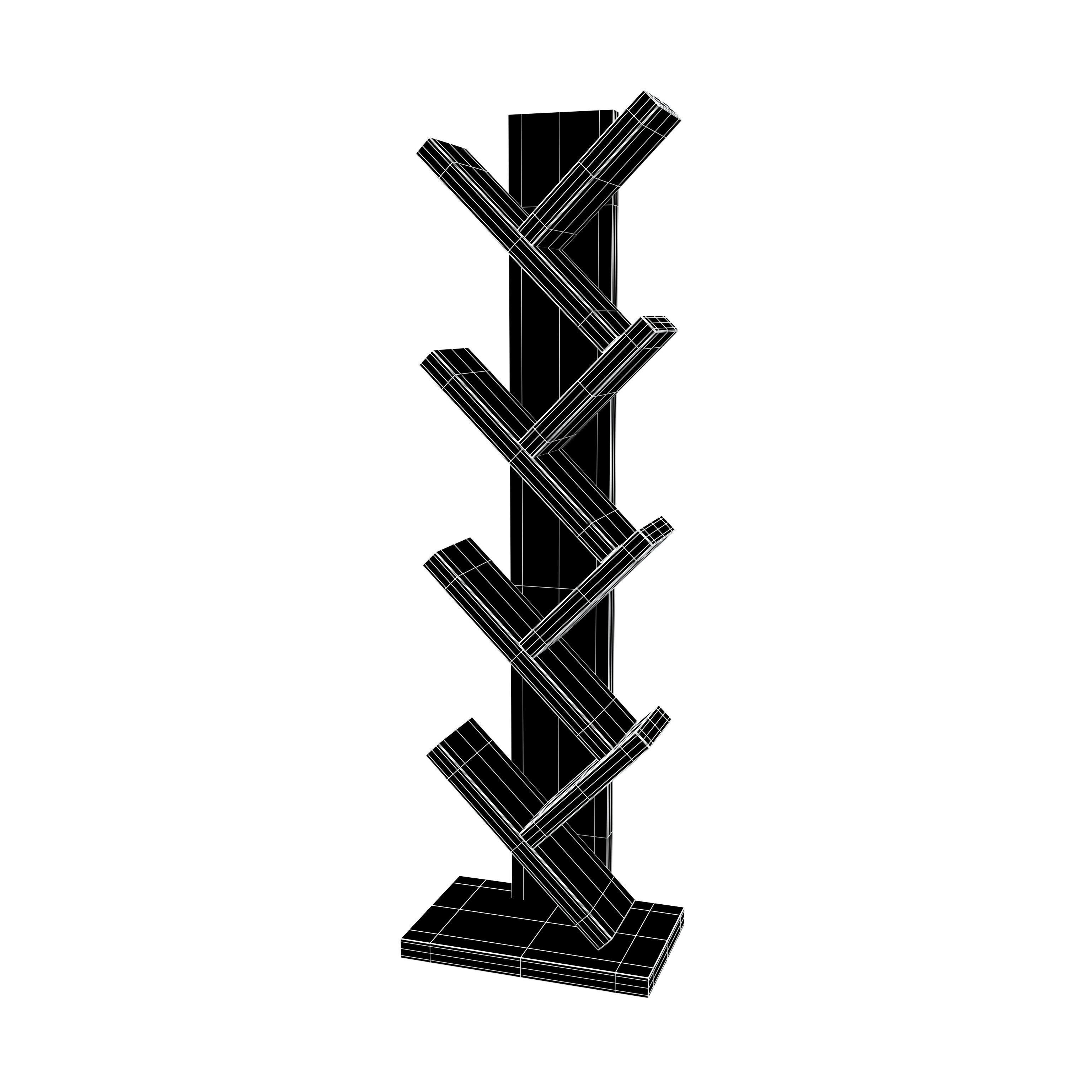 Modern Book Holder Shelf v1 003 Low-poly 3D model_4