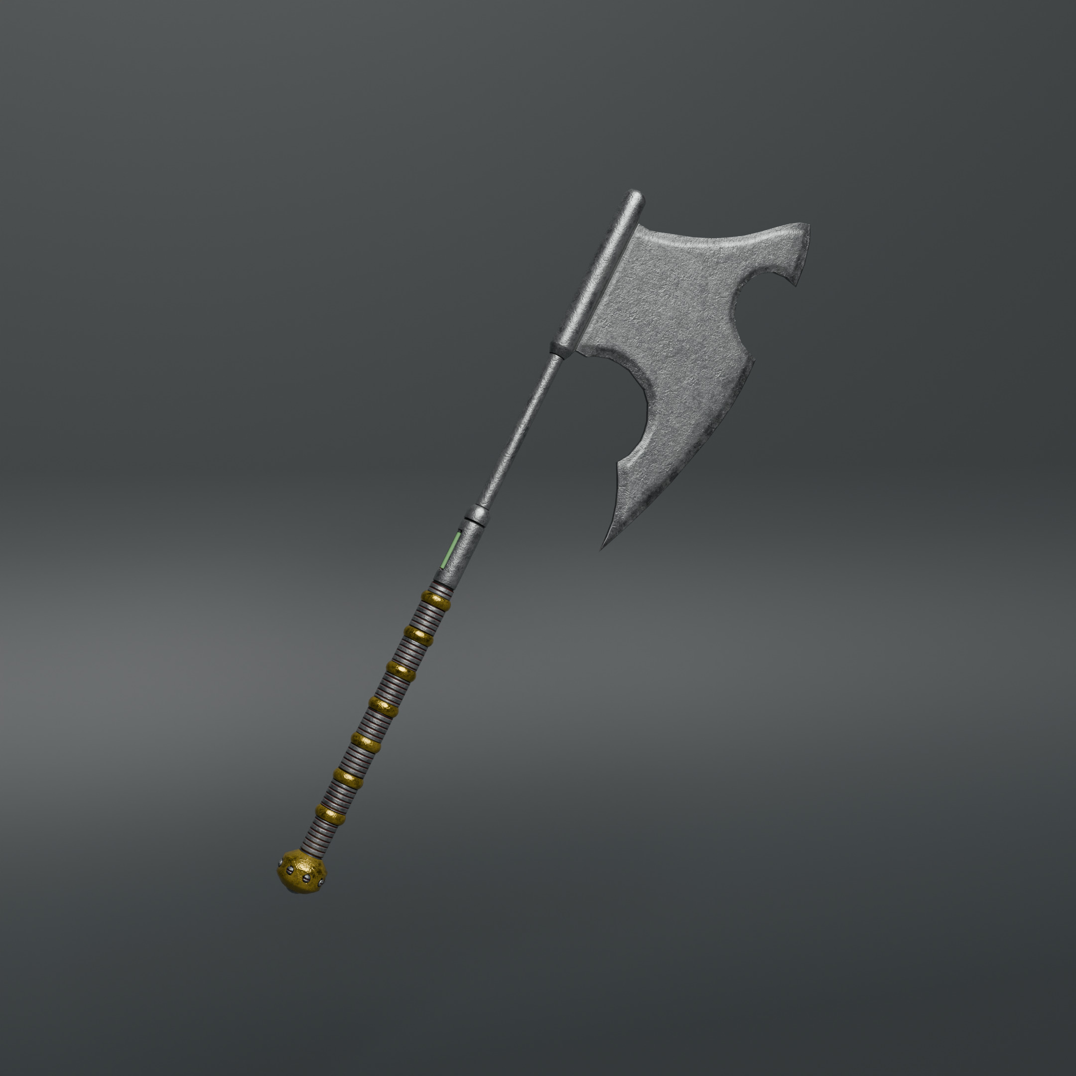 Stylized Battle Axe for Game Ready Weapon Asset Low-poly 3D model_1