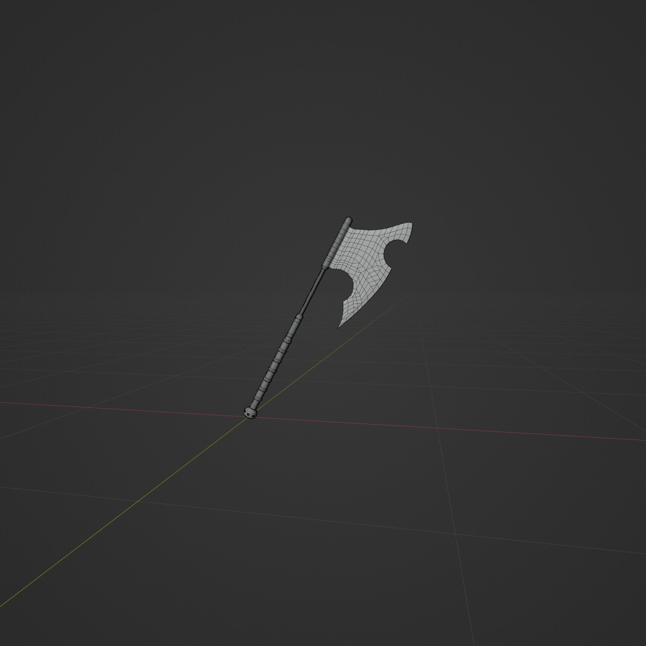 Stylized Battle Axe for Game Ready Weapon Asset Low-poly 3D model_2