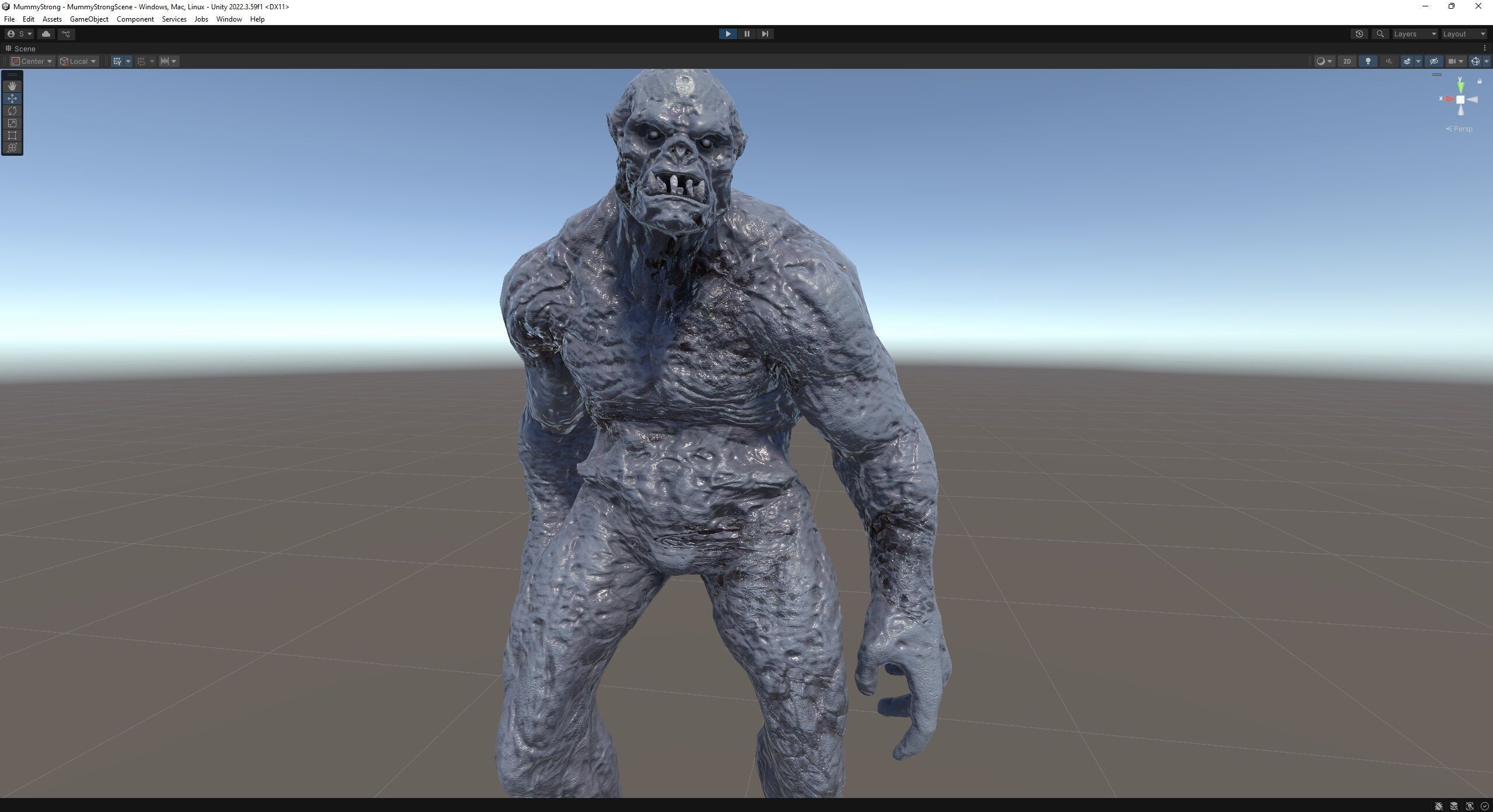 Mummy-zombie strong low-poly game engine ready 3D model Low-poly 3D model_17