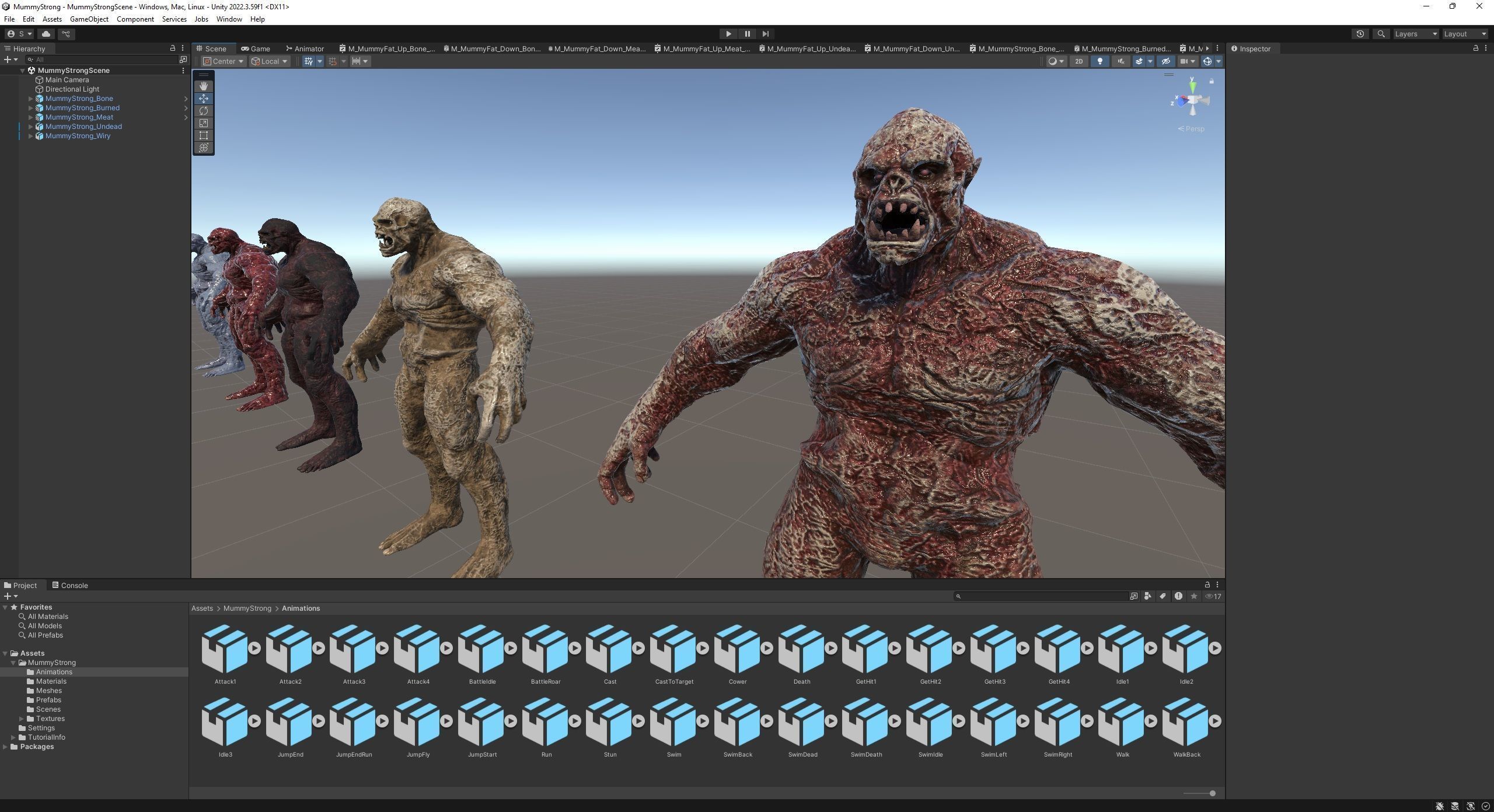 Mummy-zombie strong low-poly game engine ready 3D model Low-poly 3D model_13