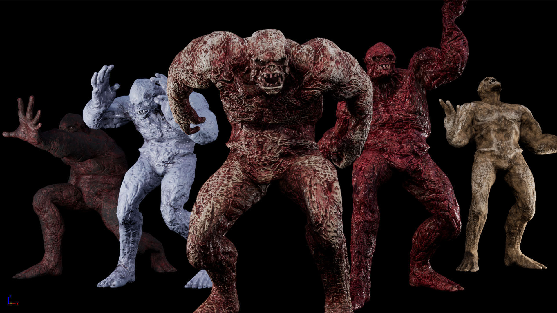 Mummy-zombie strong low-poly game engine ready 3D model Low-poly 3D model_6