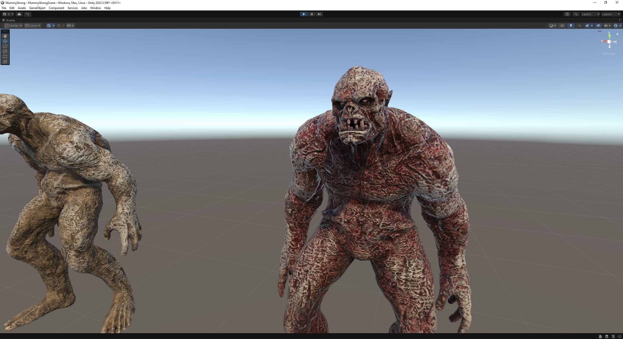 Mummy-zombie strong low-poly game engine ready 3D model Low-poly 3D model_14