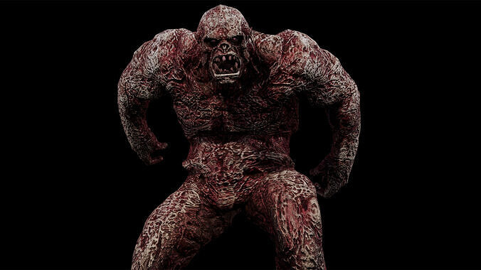 Mummy-zombie strong low-poly game engine ready 3D model Low-poly 3D model
