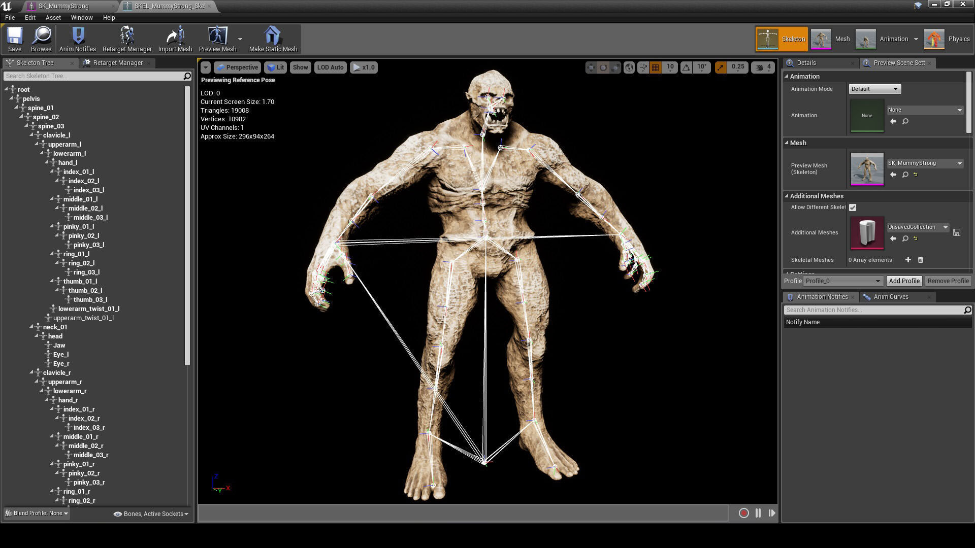 Mummy-zombie strong low-poly game engine ready 3D model Low-poly 3D model_9
