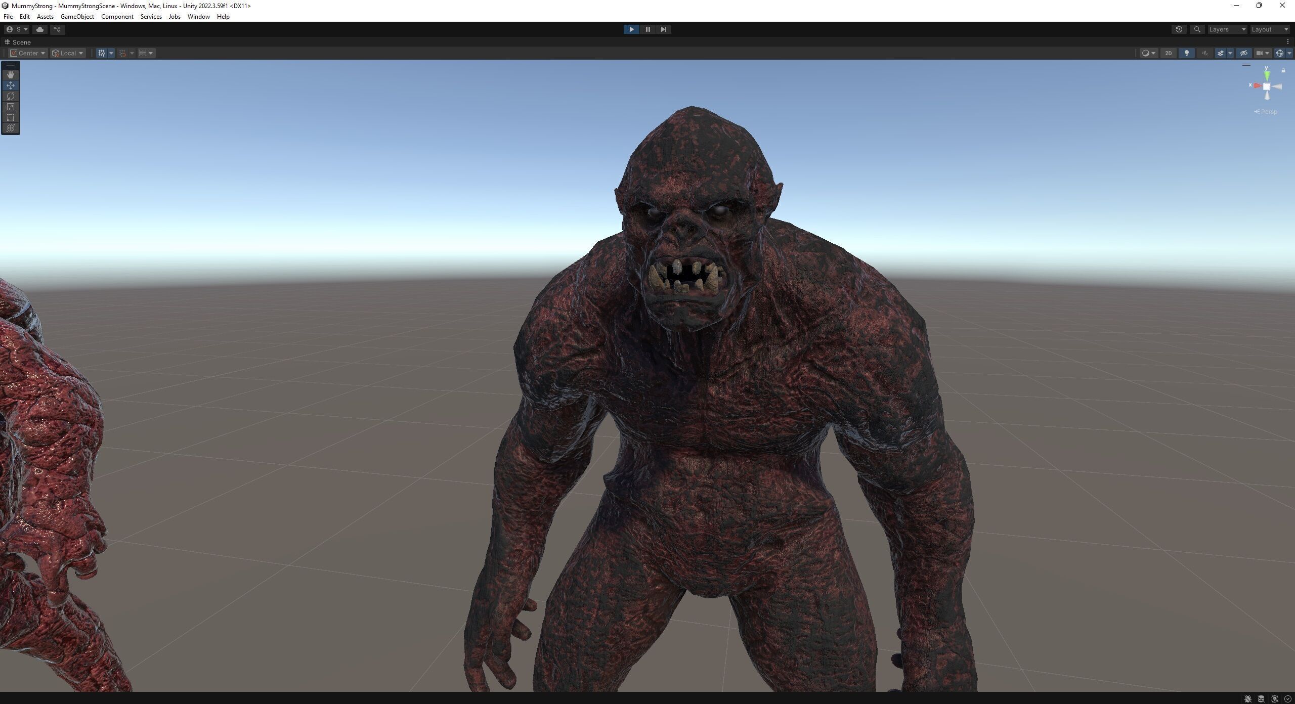 Mummy-zombie strong low-poly game engine ready 3D model Low-poly 3D model_15