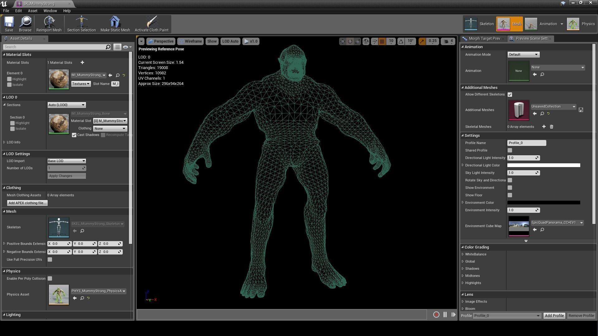 Mummy-zombie strong low-poly game engine ready 3D model Low-poly 3D model_12