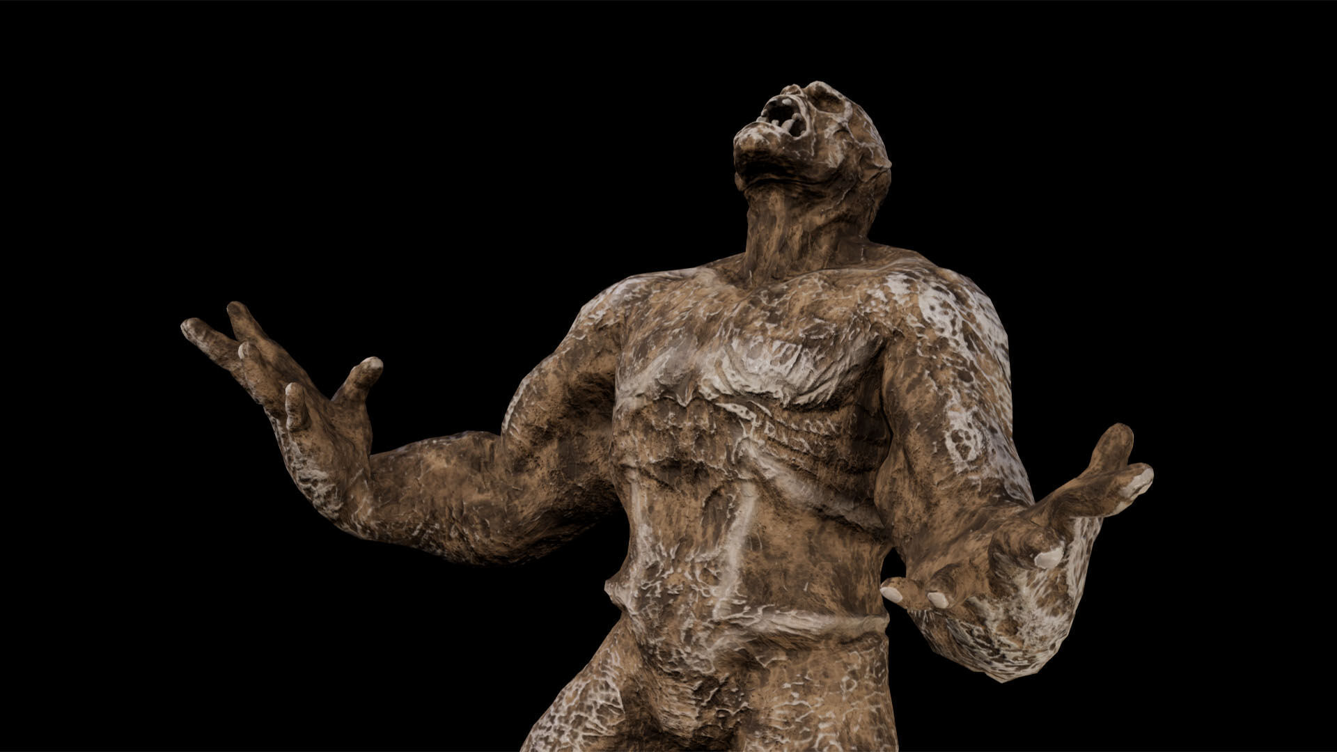 Mummy-zombie strong low-poly game engine ready 3D model Low-poly 3D model_4