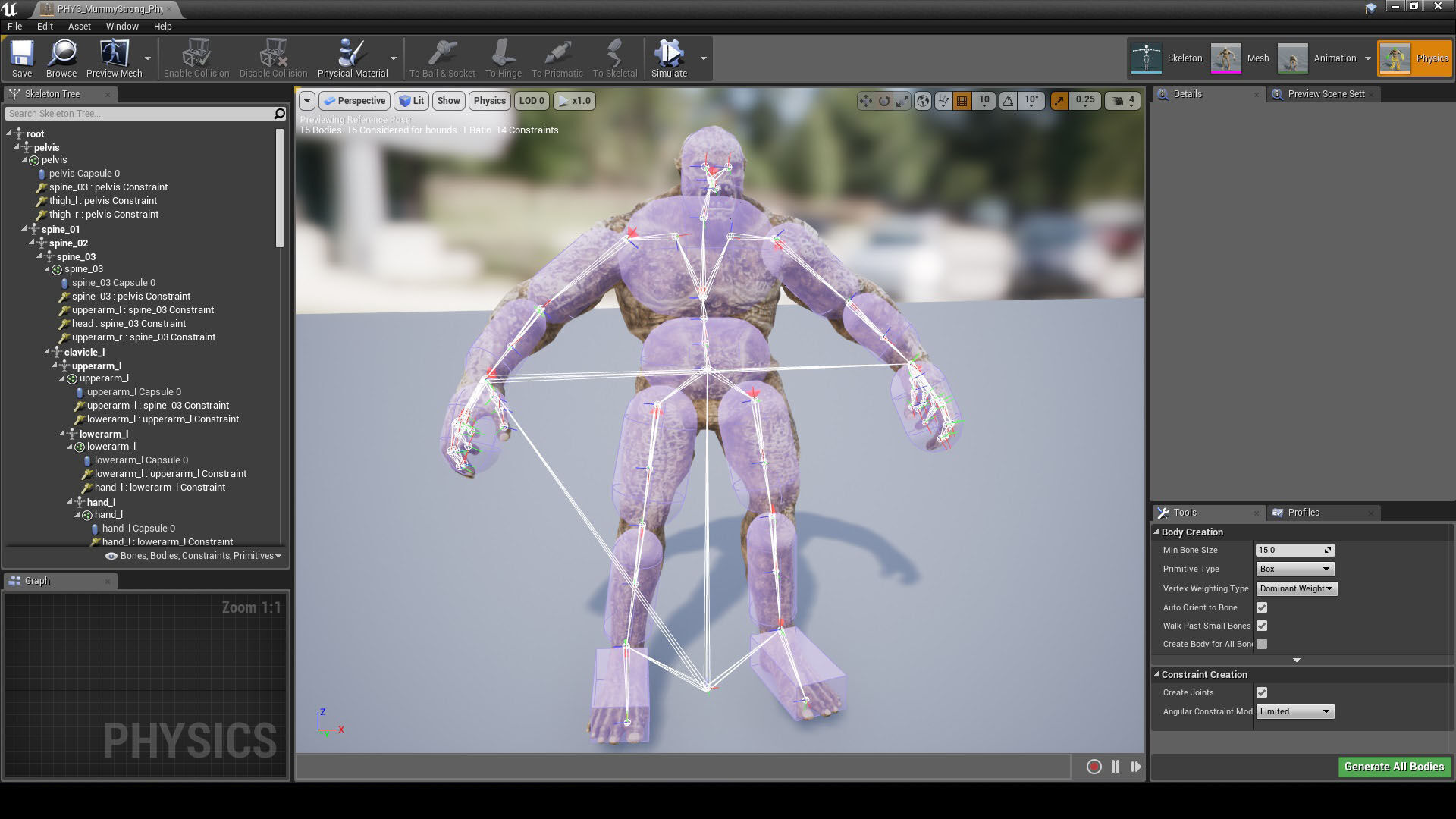 Mummy-zombie strong low-poly game engine ready 3D model Low-poly 3D model_10
