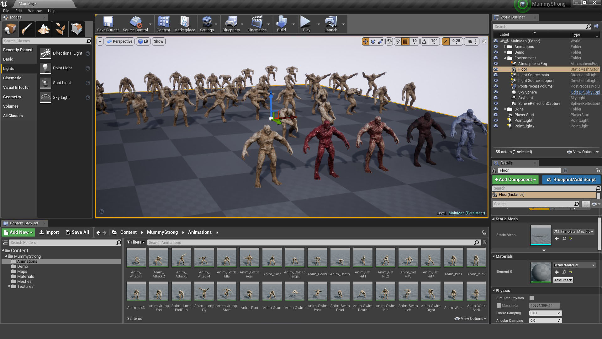 Mummy-zombie strong low-poly game engine ready 3D model Low-poly 3D model_7