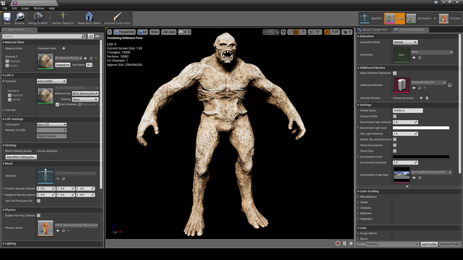 Mummy-zombie strong low-poly game engine ready 3D model Low-poly 3D model_11