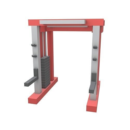 Lowpoly Smith Functional Trainer v1 001 Low-poly 3D model