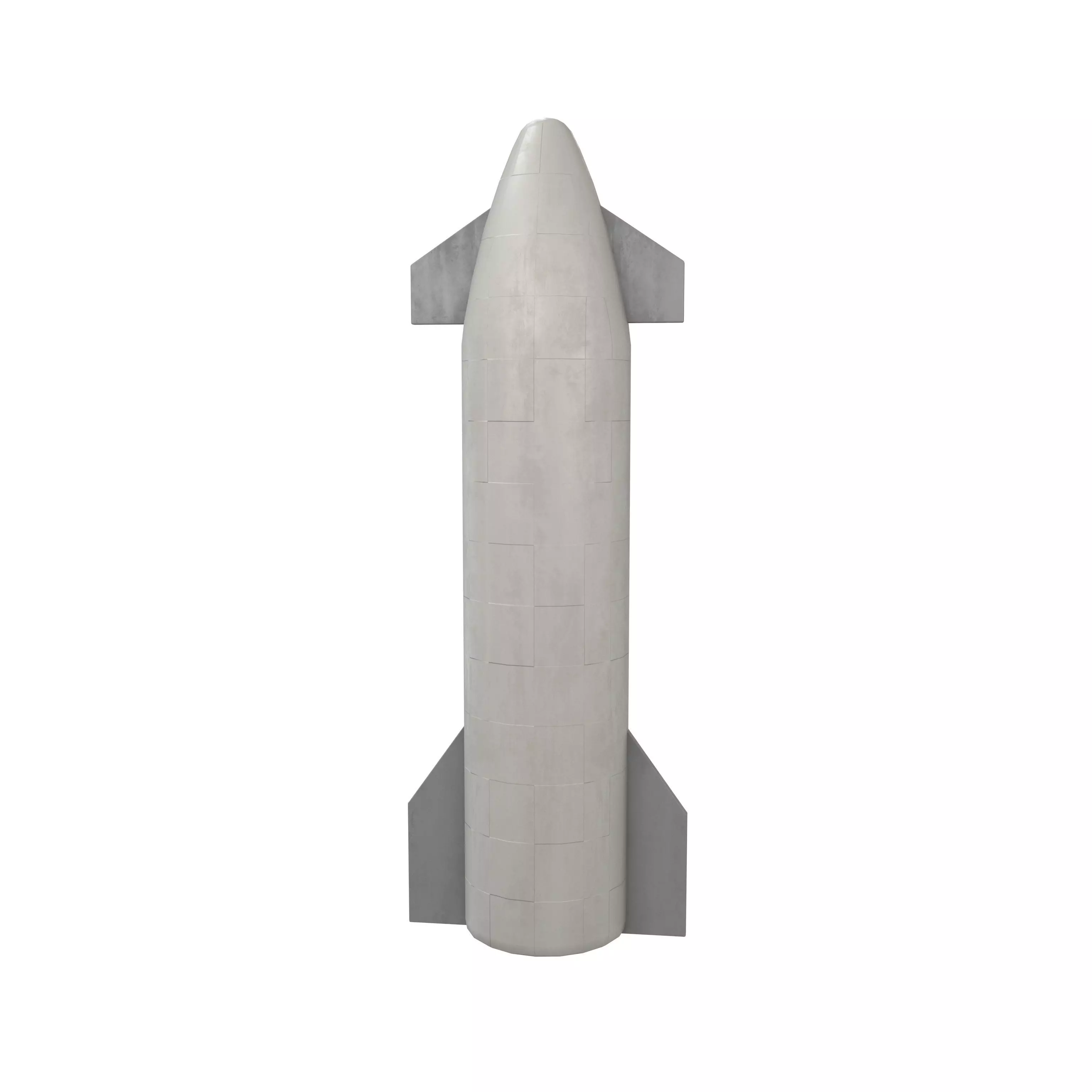 Cartoon Spacex Starship v1 001 Low-poly 3D model_0