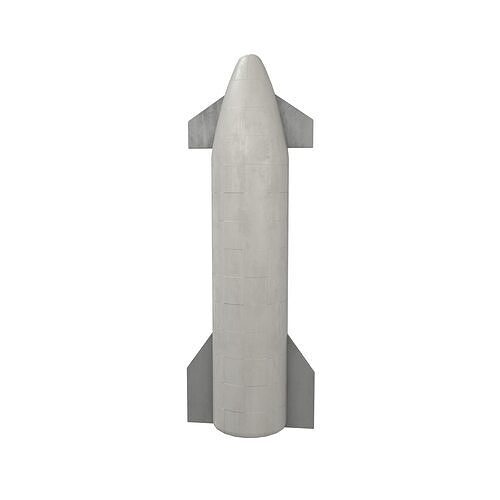 Cartoon Spacex Starship v1 001 Low-poly 3D model