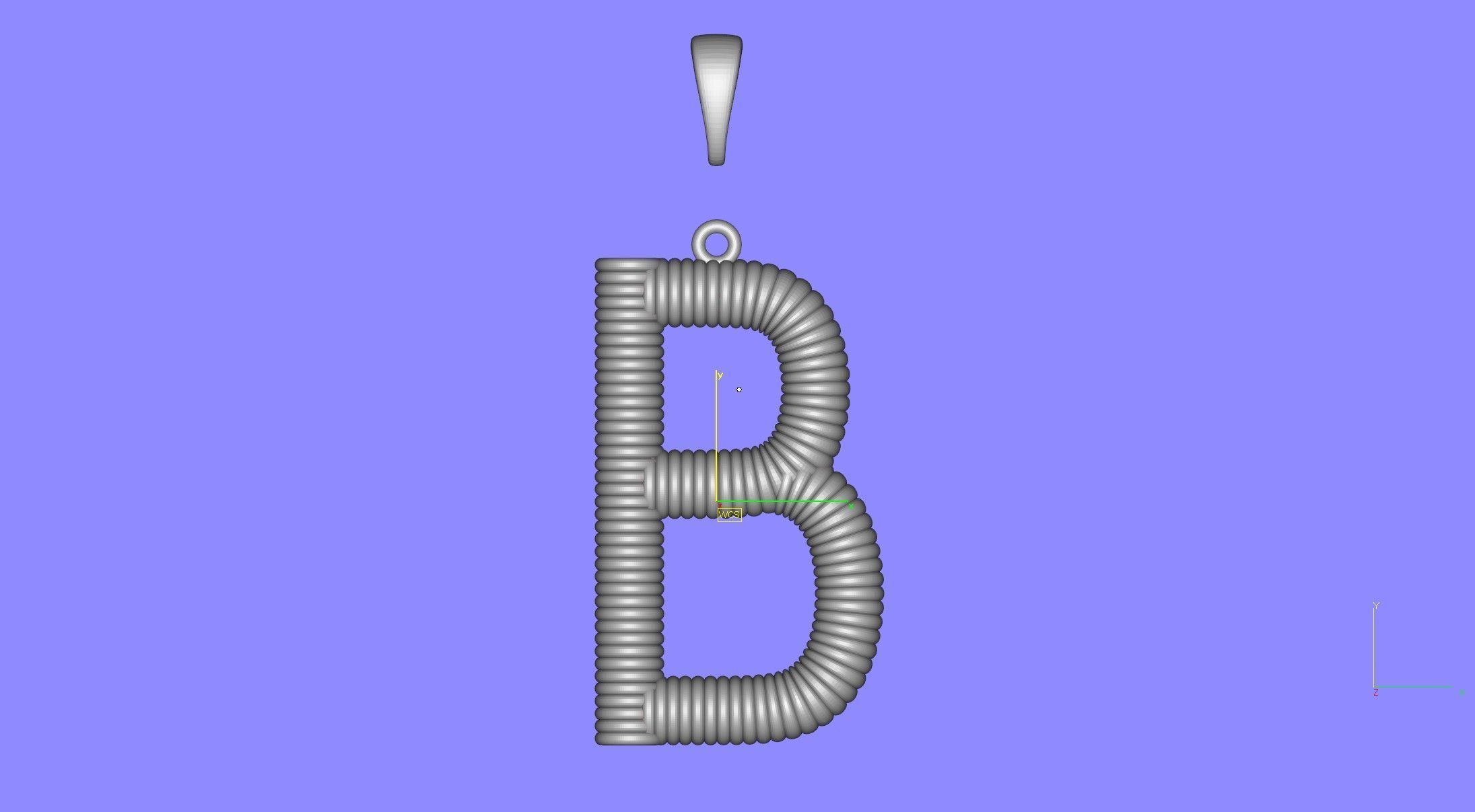 Spiral Initial Letter B Pendant 3D print model_35