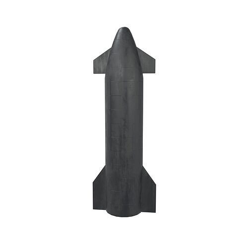 Cartoon Spacex Starship v1 002 Low-poly 3D model