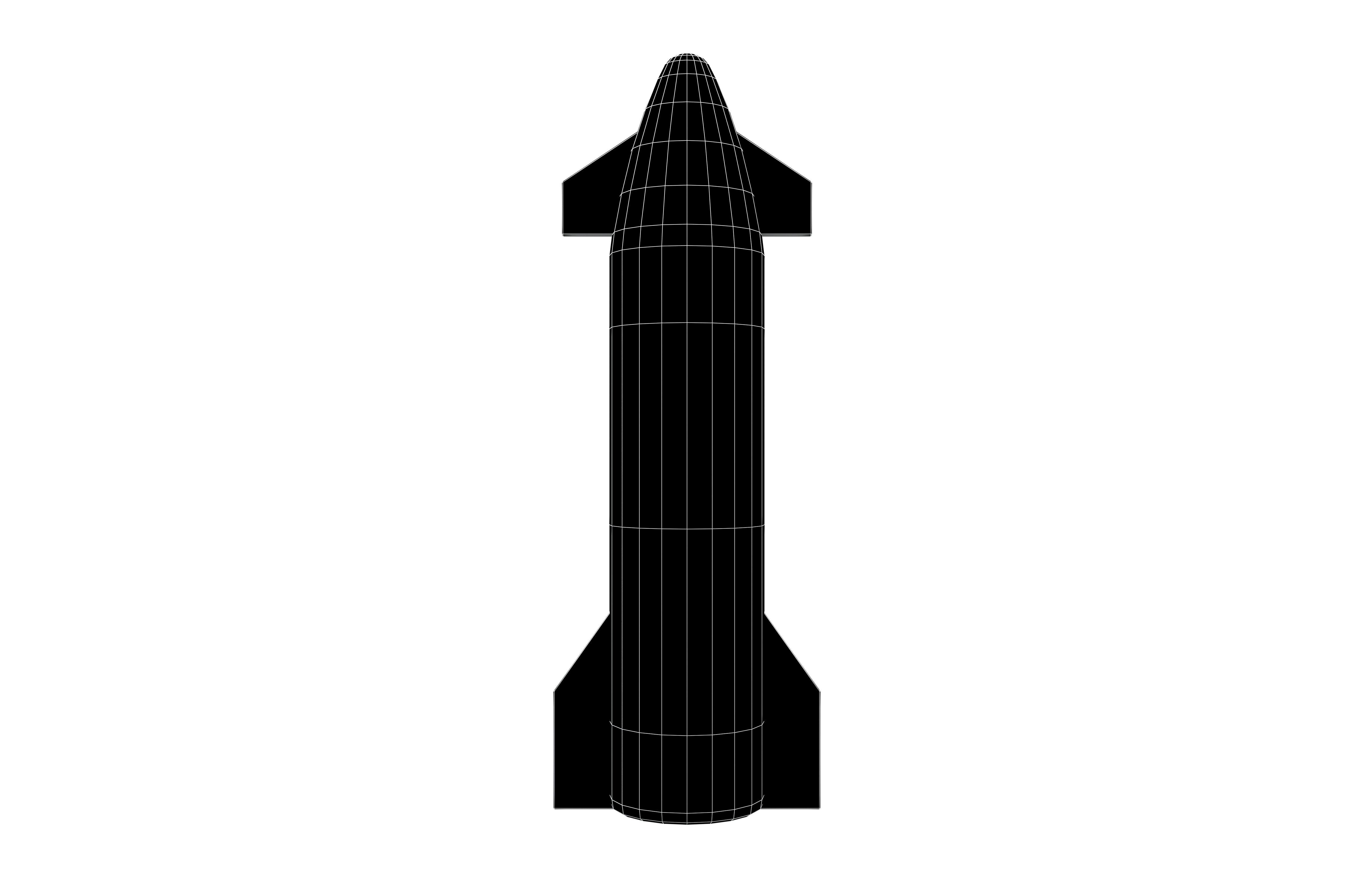 Cartoon Spacex Starship v1 002 Low-poly 3D model_5