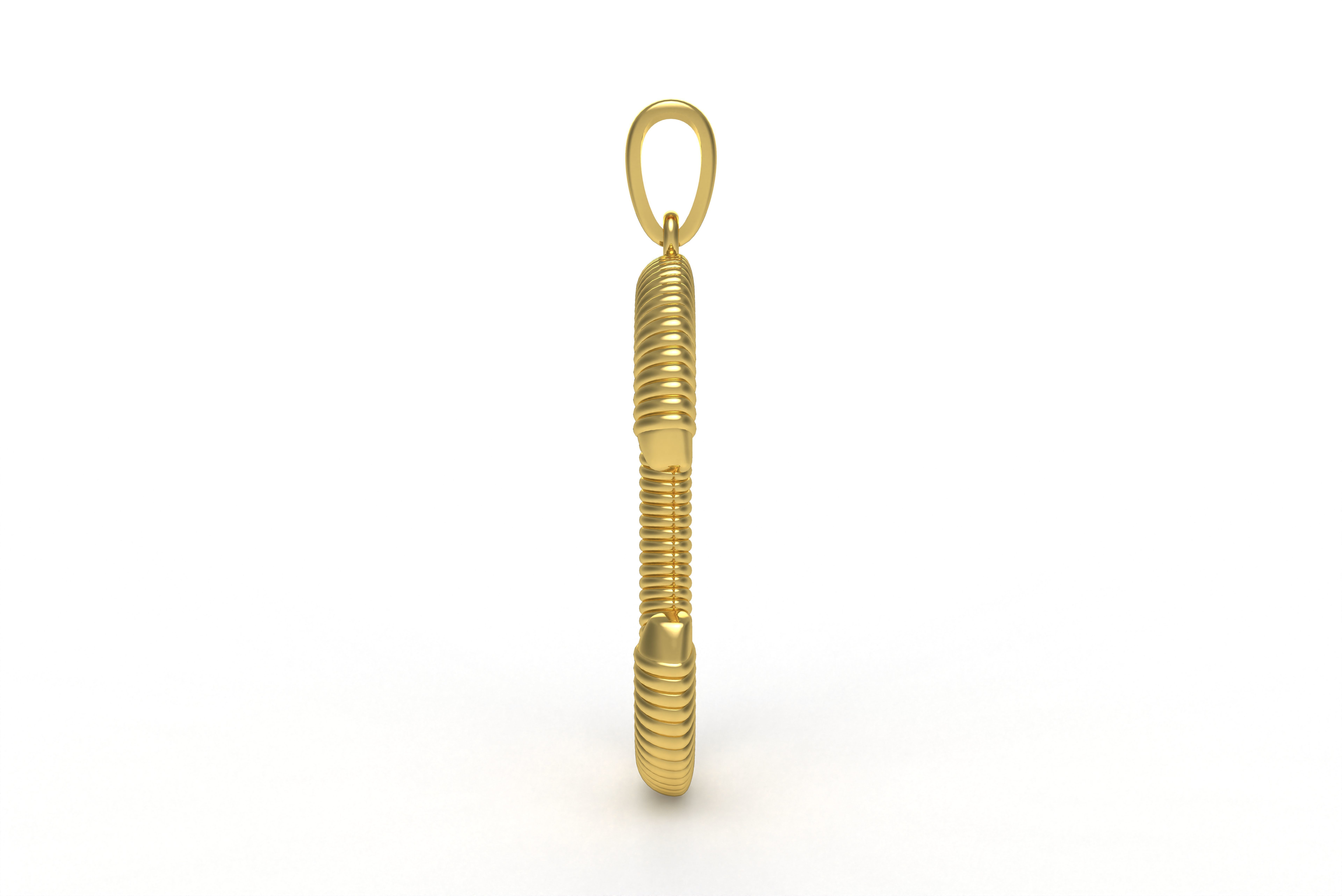 Spiral Initial Letter C Pendant 3D print model_3