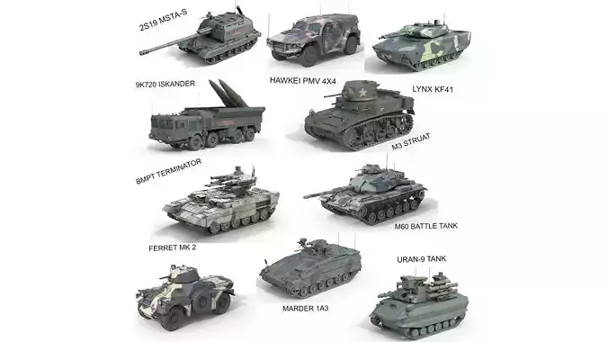 10 Military Vehicles Collection v15
