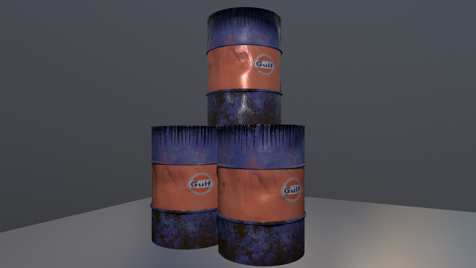 Rusty Oil Barrels Game Ready Prop Texture_1