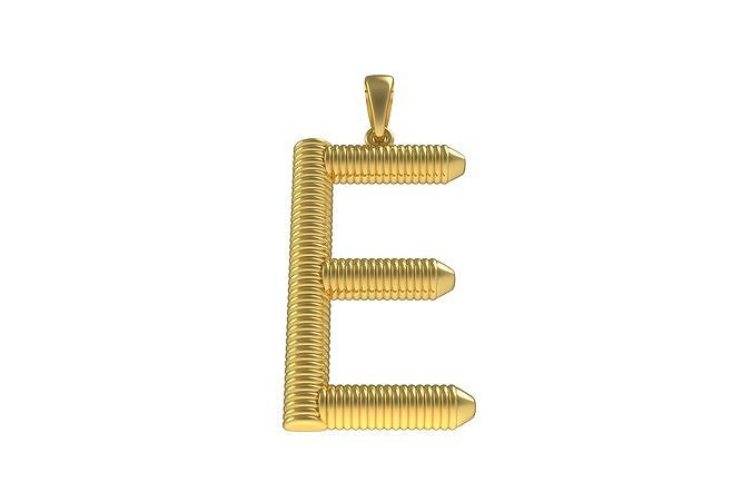 Spiral Initial Letter E Pendant 3D print model