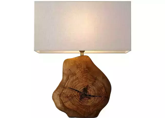 Aged Weathered Rustic Wood slab Nightstand bedside Table Lamp