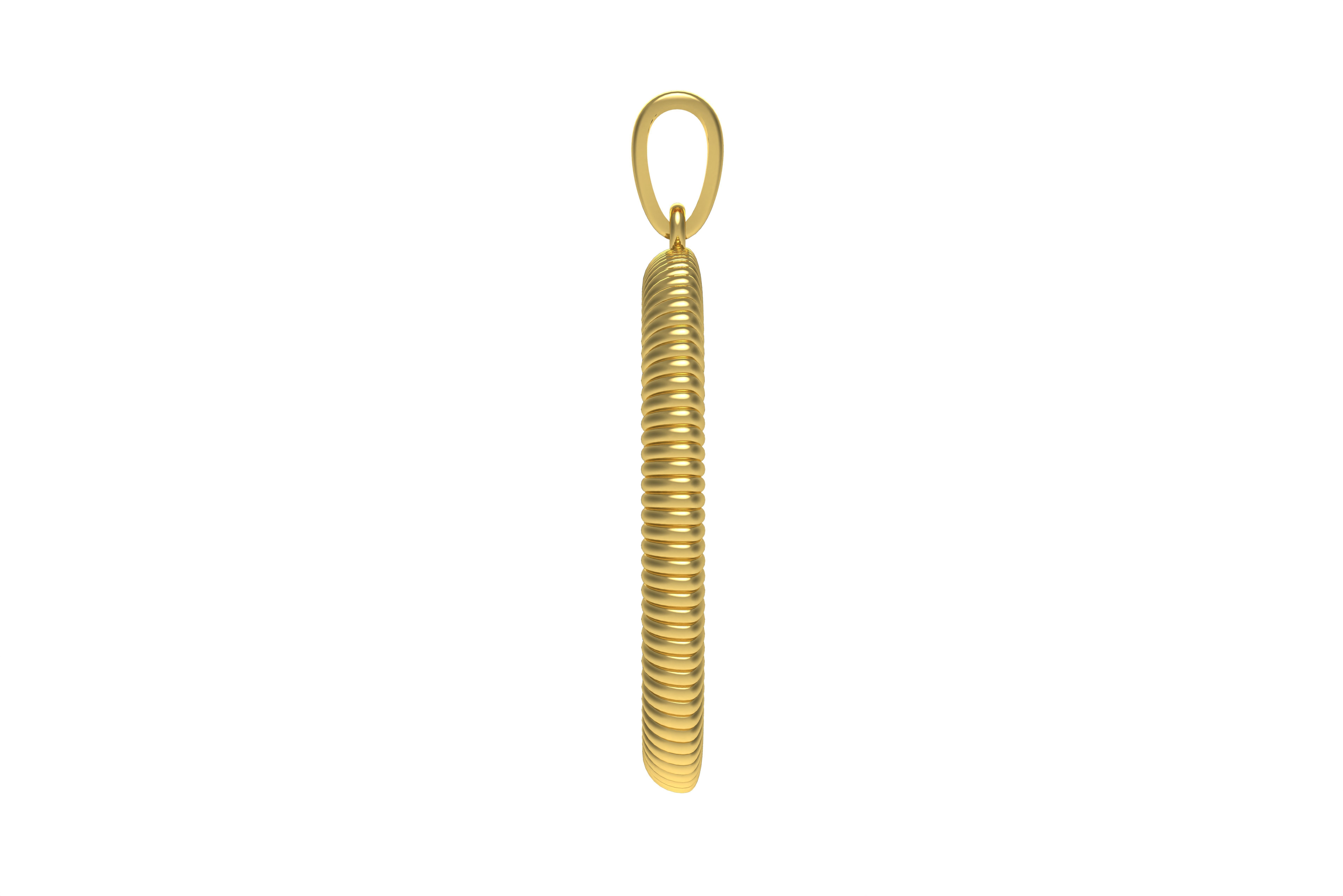 Spiral Initial Letter D Pendant 3D print model_3
