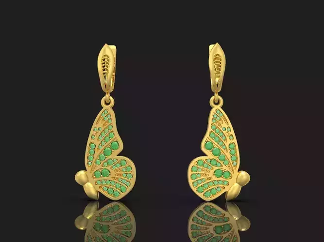 Butterfly earrings 3D print model