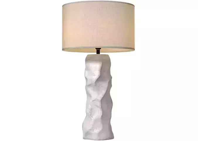 Table lamp plaster base Design Sculptural Scandinavian Wabi-Sabi