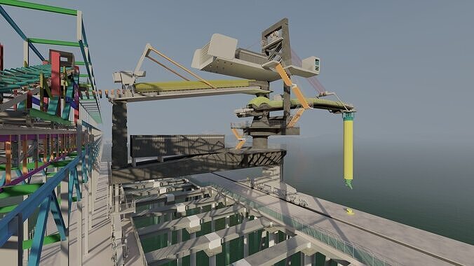 High Detail 3D Ship Loader Tripper Car Model  Industrial Port 3D model