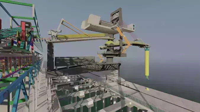 High Detail 3D Ship Loader Tripper Car Model  Industrial Port