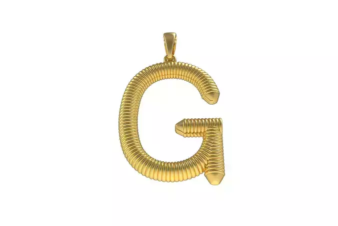 Spiral Initial Letter G Pendant 3D print model