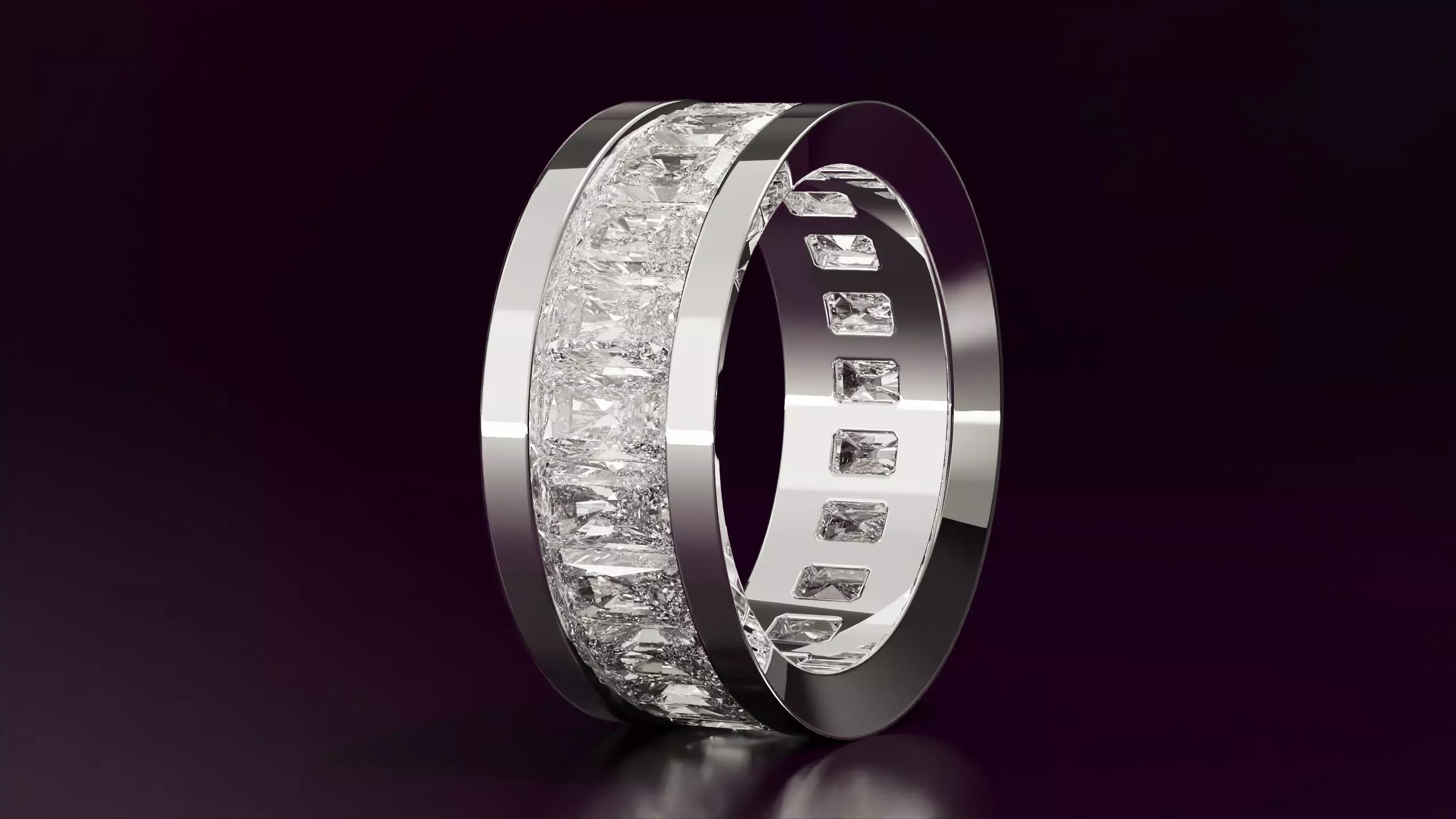channel set radiant eternity band N02 54EU size Free 3D print model