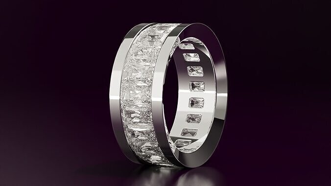 channel set radiant eternity band N02 54EU size Free 3D print model